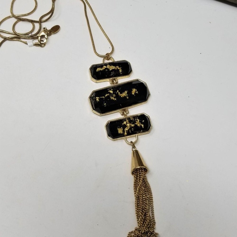 Love this Black and Gold Tassel Necklace